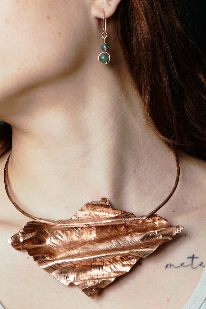 Folia – Sculpted Copper Pendant
